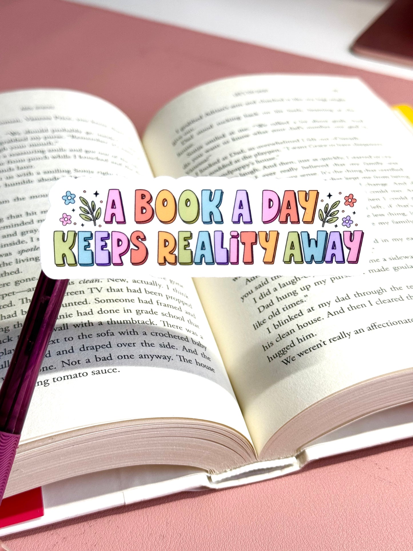Books Keep Reality Away Sticker