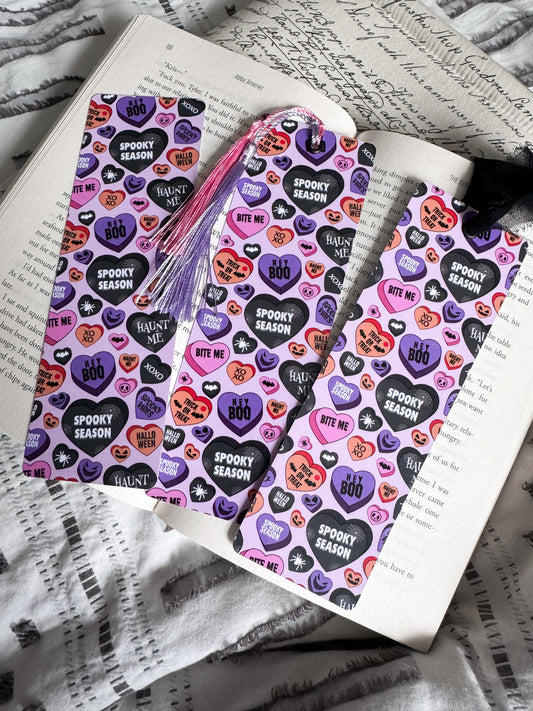 Pink Spooky Candy Hearts Bookmark